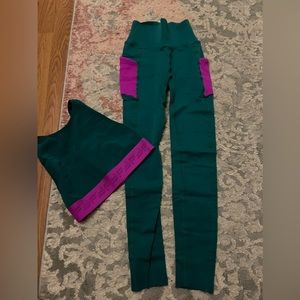 Fabletics Pink and Green set size small
